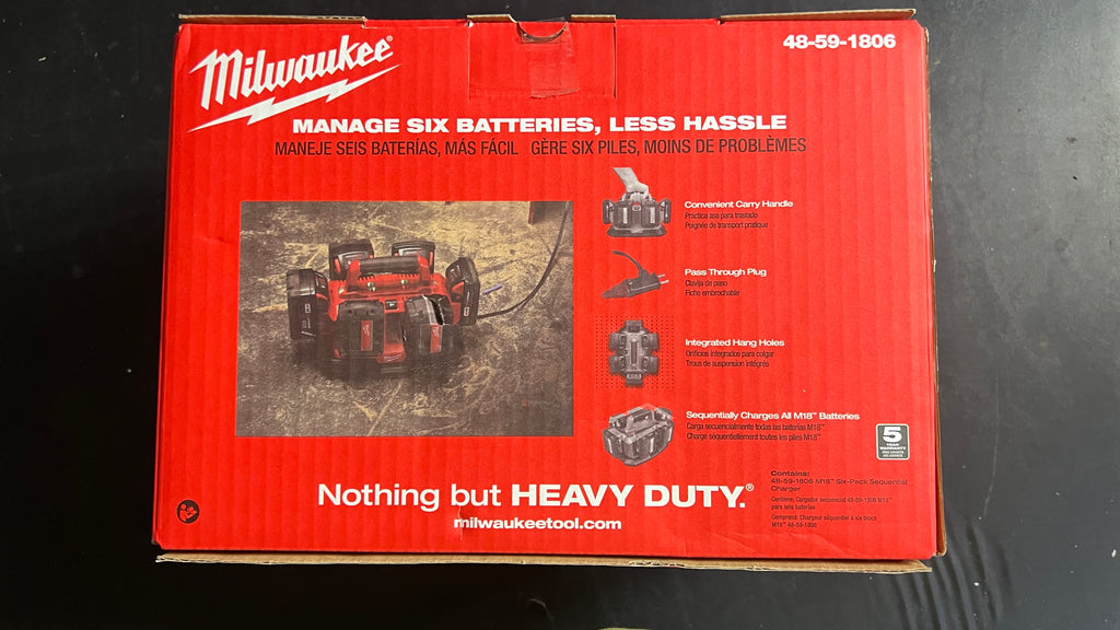 Milwaukee M18 six bay sequential battery charger