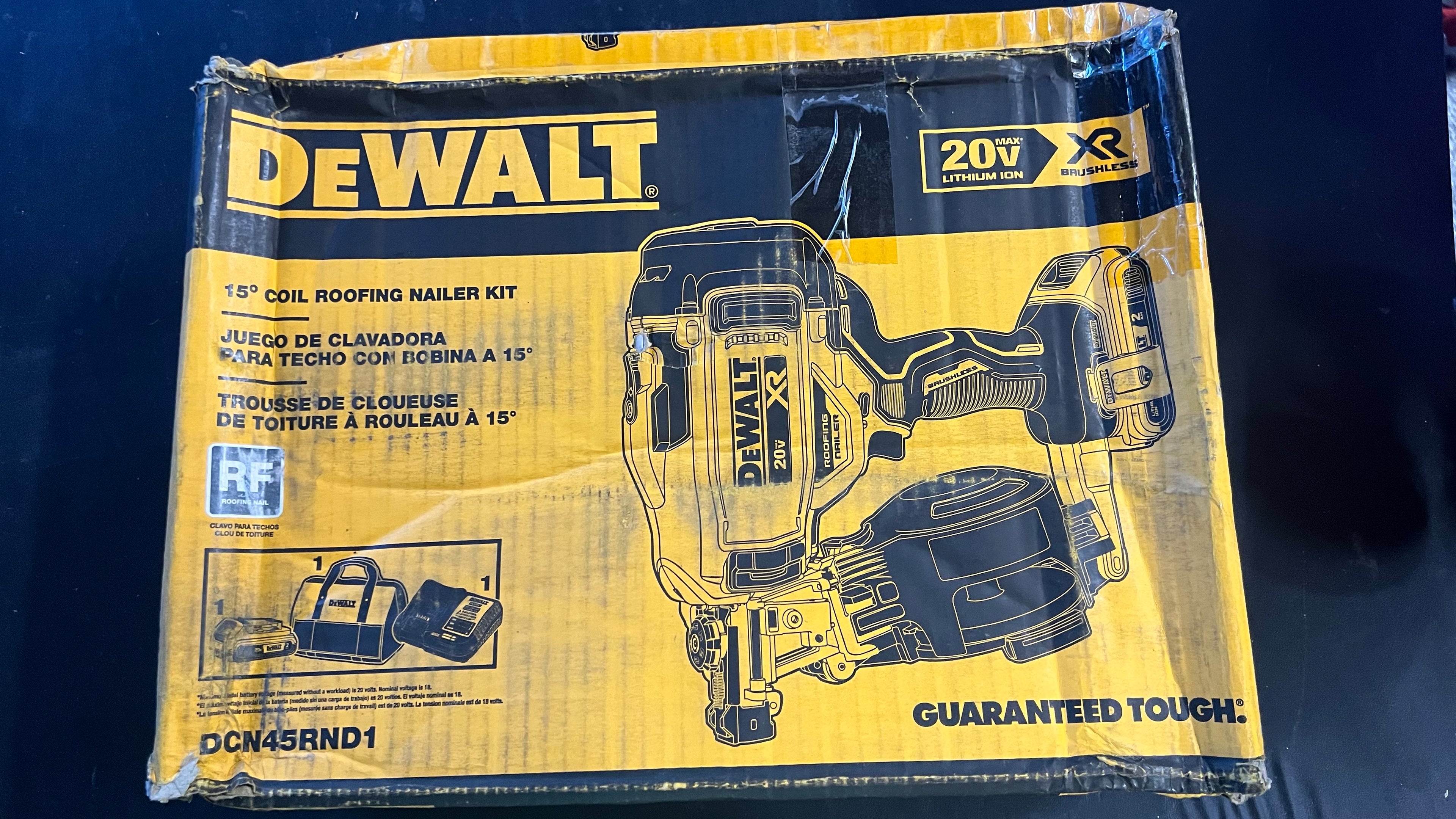 Dewalt 20V Max XR DCN45RNB 15 Degree Coil Roofing Nailer Brushless