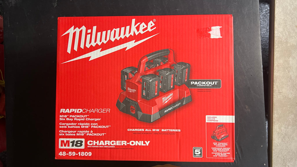 Milwaukee M18 packout 6 bay rapid charger