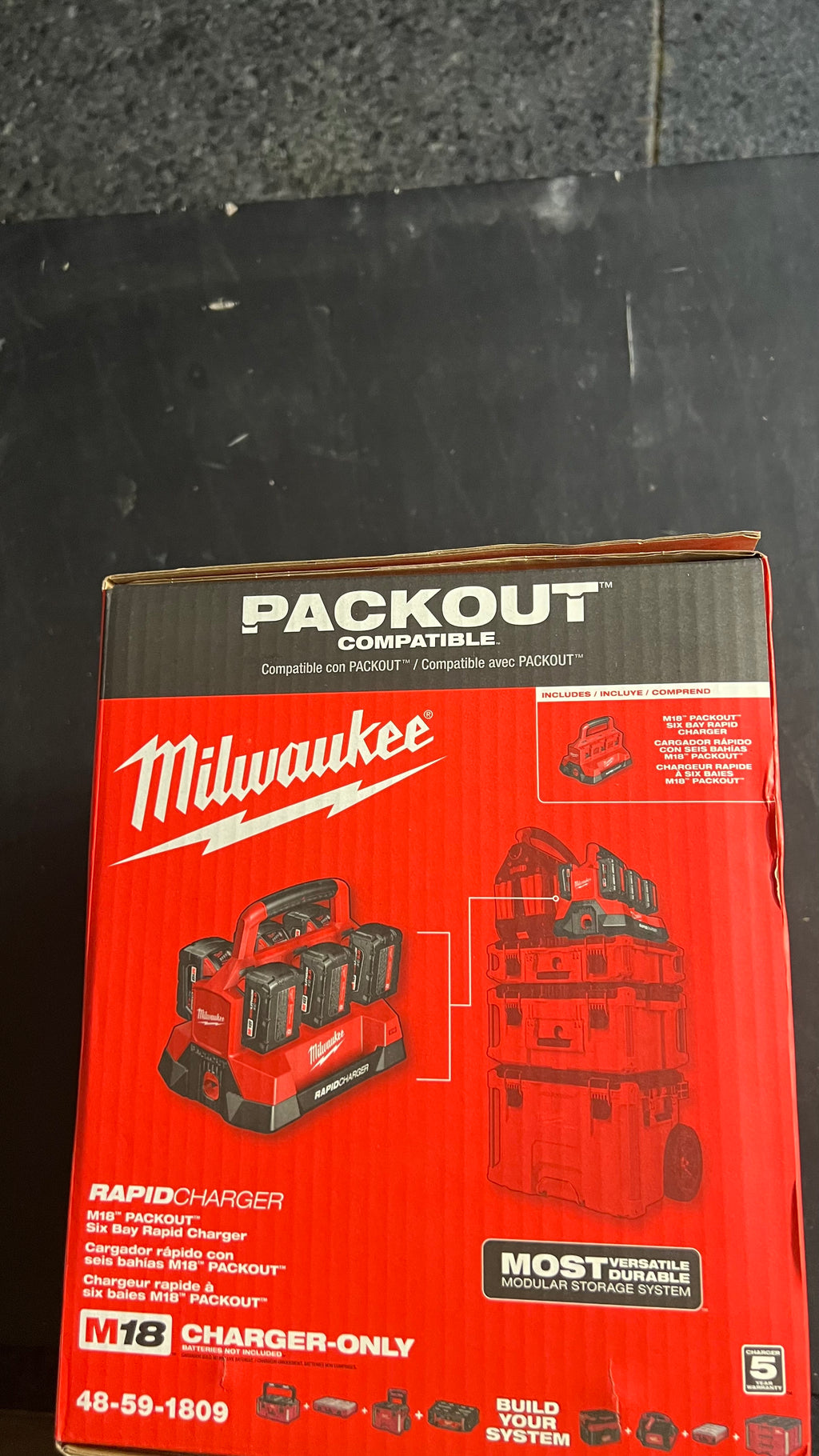 Milwaukee M18 packout 6 bay rapid charger
