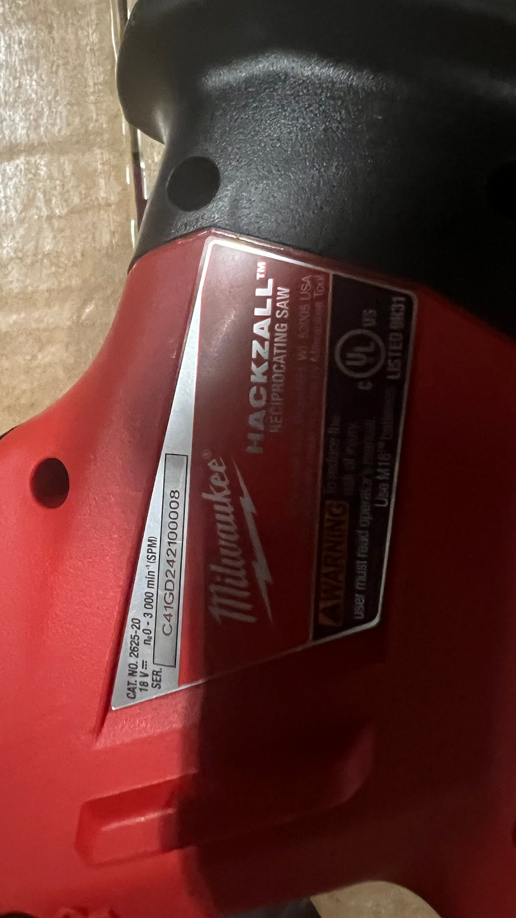 Milwaukee M18 Hackzall reciprocating saw ￼