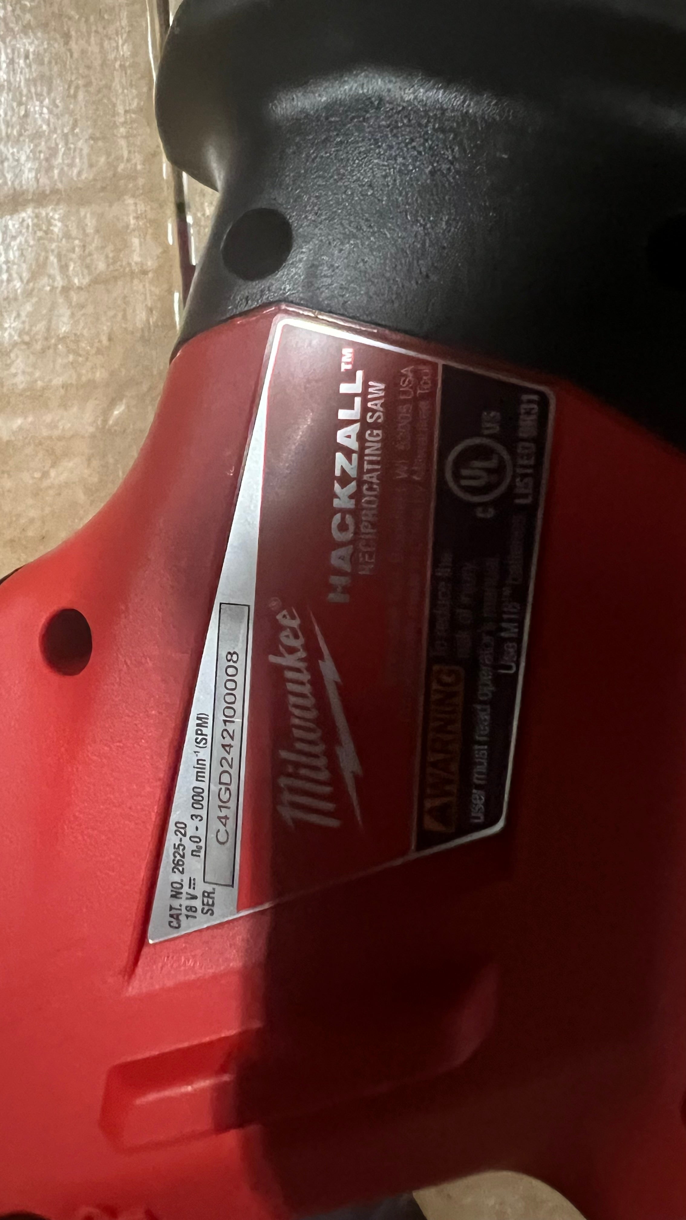 Milwaukee M18 Hackzall reciprocating saw ￼